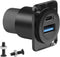 QIANRENON USB3.0 & USB C 3.1 Panel Mount Adapter USB3.0+USB Type C 3.1 Female to Female Fixed Mount Data Charging Connector USB A & USB C Feedthro...