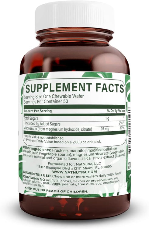 Natural Nutra Chewable Magnesium Supplement with Citrate and Chelate for Kids and Adults, Best Pure Mag Chew for Muscle, Nerve, Bone, and Heart He...