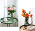 Moden Trapezoid Glass Vase with Gold Mouth for Centerpieces Home Wedding Decoration (1, Small 4.7" x 8.7")...