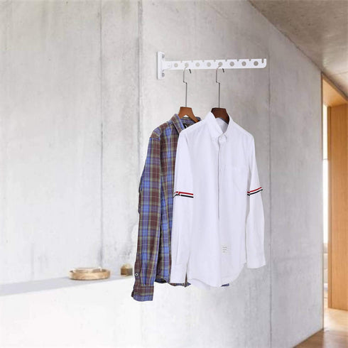 Wall Mount Clothes Hanger Stainless Steels Laundry Hanger Dryer Rack White Retractable Clothes Rack Wall Hangers for Clothes Closet Wall Mounted C...