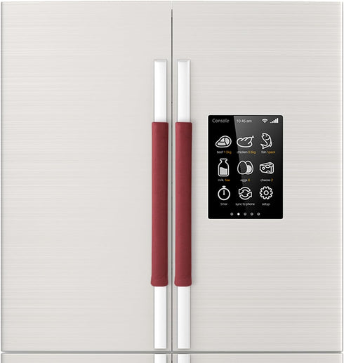 Sheskind Refrigerator Door Handle Cover Kitchen Appliance Decor Handles Antiskid Protector Gloves for Fridge Oven Keep Off Fingerprints,Liquid,Oil Stain,Food Spot,2 Pieces (16"*4", Burgundy)