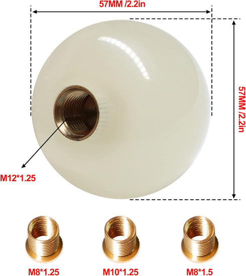 HiSport Luminous Shifter Knob Glow Light Round Ball Shift Knob Universal 5 6 Speed with 3 Adapters for Manual Car M 8 * 1.25, M 10 * 1.25, M 10 * ...