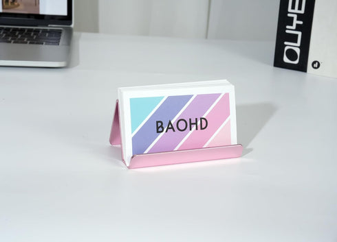 Rose Gold Business Card Holder for Desk, Cute Business Card Holder Display Stand, Metal Desktop Business Card Organizer for Women (2nd Generation)...