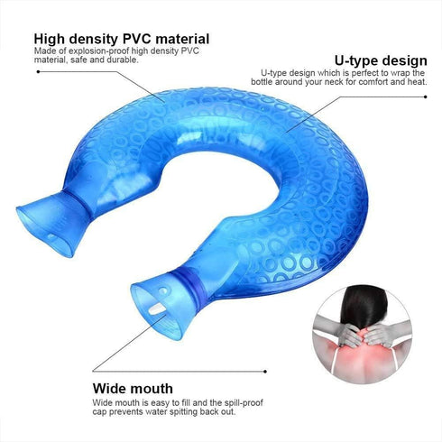 Hot Water Bottle, U Shaped PVC Explosion-Proof Hot Water Bottle Heating Pads Neck Shoulder Hand Warmer Heat Pack Hot Cold Therapy Pain Relief Neck...