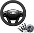 Direct Silicone Auto Car Steering Wheel Cover 13"-15" / 33-38cm, with 4 pcs Air Vent Hook - Black...