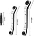 2PCS Hvac Service Wrench Tools, 3/16" to 3/8", 5/16" x 1/4" Ratchet Wrench Set with 2 Hex Bit Adapter, Refrigeration Wrench Set for Air Conditioni...