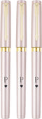 Pack of 3 Initial Gifts Letter P Rose Gold Color Gel Pens Medium Point (0.7mm) Black Ink Birthday Graduation Gift for Son Daughter Classmate Frien...
