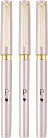 Pack of 3 Initial Gifts Letter P Rose Gold Color Gel Pens Medium Point (0.7mm) Black Ink Birthday Graduation Gift for Son Daughter Classmate Frien...