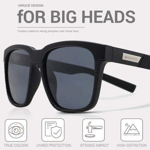 MAXJULI Polarized Sunglasses for Big Heads Men Women 8023...