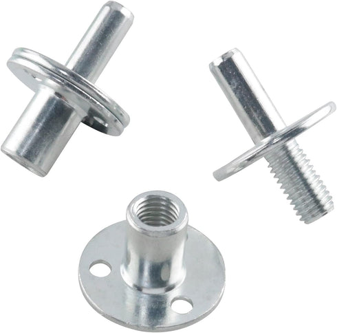2 Sets Metal M12 Bed Post Connector Screw-in T-Nut Bedpost Connector Furniture Hardware Fittings Nuts...