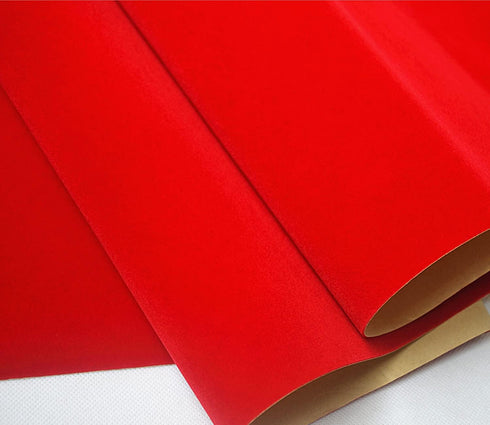 COLOURFUL US Red Self Adhesive Velvet Fabric Sticky Felt Sheets for Art & Crafts, Jewelry Box, Drawer Liners- 2PCS x (17.3 inch x 39.3 inch)...