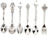 Fdit 6Pcs/Set Vintage Carved Coffee Spoon Teaspoon Retro Zinc Alloy Dessert Coffee Tableware Spoons Cutlery Kitchen(Silver)...