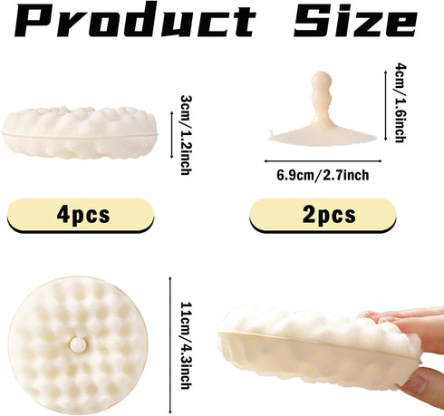 4-Pack Kitchen Dish Sponges with Two Suction Cup Holders - Dual-Sided Scrubbers for Non-Scratch Cleaning, Absorbent and Quick Drying...