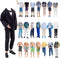 E-TING 10-Item Fantastic Pack = 5 Sets Fashion Casual Wear Clothes Outfit +5 Pairs Shoes for boy Doll Random Style (Casual Wear Clothes + Black Su...