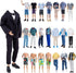 E-TING 10-Item Fantastic Pack = 5 Sets Fashion Casual Wear Clothes Outfit +5 Pairs Shoes for boy Doll Random Style (Casual Wear Clothes + Black Su...