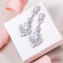 EVER FAITH Women's Wedding Jewelry Cubic Zirconia Marquise Teardrop Bridal Pierced Dangle Earrings Silver-Tone...
