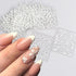 30 Sheets White Flower Nail Art Stickers, White Flower with Rhinestones Designs Nail Decals 3D Self Adhesive Nail Stickers Nail Art Supplies White...