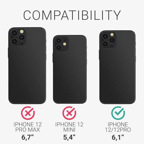 kwmobile Case Compatible with Apple iPhone 12 / iPhone 12 Pro - Soft TPU Phone Cover with Card Holder and Silicone Finish - Teal Matte...