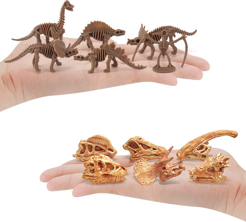 Dinosaur Head Skeleton Fossil Assorted Bones Playsets 23 PCS Action Figures Model Toys for Kids...