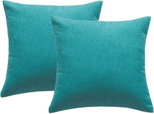 4TH Emotion Outdoor Waterproof Throw Pillow Covers Garden Cushion Case for Patio Couch Sofa Polyester Home Decoration Pack of 2, 20 X 20 Inches Tu...