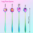 Flower Spoon Set of 4 PCS, LEEFONE 7" Flower Pattern Long Handle Spoon Stainless Steel Reusable Tea Scoops Stirring Spoon Ice Cream Spoon Coffee S...