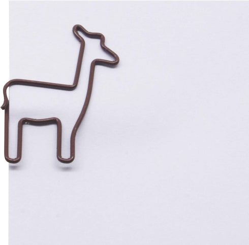 100 Count Giraffe Shaped Paper Clips Great for Paper Clip Collectors or Office Gift - Comes in Round Tin with Lid and Gift Box (Brown)...