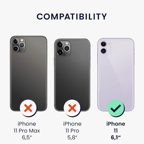 kwmobile Crossbody Case Compatible with Apple iPhone 11 Case - Clear TPU Phone Cover w/Lanyard Cord Strap - Transparent/Black...