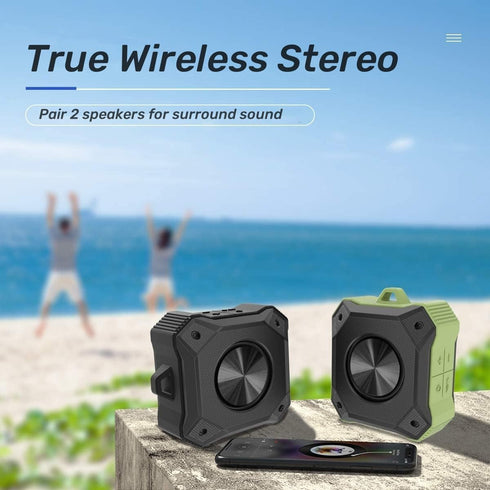 IPX7 Waterproof Bluetooth Shower Speaker,Portable Small Speaker Wireless,Loud Sound Stereo Pairing,Built-in Mic,12 Hours,Rugged,For Bathroom,Beach...