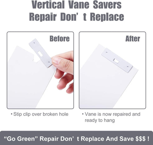 Blulu 30 Pcs Vertical Blind Repair Tabs Kit Vane Savers Blind Repair Clip, Window Replacement Slats Parts, White...