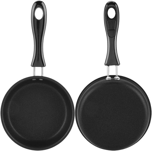 DEWIN Mini Nonstick Egg Pan Omelet Pan, 4.7” Single Serve Egg Nonstick/Skillet, Portable and Mini Nonstick Round Egg Pan for Kitchen Cooker...