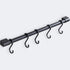 MIAOHUI Kitchen Rail with Hooks, Pan and Pot Hangers for Kitchen Wall Mount, Kitchen Utensil Rack with Removable S Hook, Aluminum (17.3inch_Black_...