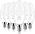 Brightever Candelabra 40W Equivalent LED Light Bulbs, 4W Candle Light Bulbs with Small E12 Base, Daylight White 5000K Ceiling Fan Lightbulbs, Type...