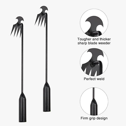 4Pcs 11.8Inch Weeding Tool Step Farmer Weeding Tool 4 Teeth Dual Purpose Manual Weeders Tool for Vegetable Gardening Backyard Farm Planting & Weed...