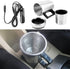 Acouto 12V Car Kettle 350Ml+150ML Stainless Steel Car Electric Heating Kettle Coffee Tea Travel Water Heating Cup...