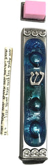 Tamara Baskin Art Glass Mediterranean Sea Mezuzah, Weatherproof Metal Case - Gift Box and Scroll Included - Handmade in the USA - Guaranteed for L...