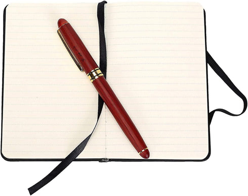 ZZTX 2 Pack Small Pocket Notebook 3.5" x 5.5" Hardcover Lined Paper Mini Notepad with Black Leather Sketchbook Composition Notebook...