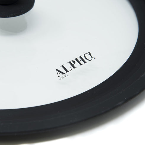 Alpha Living Universal Silicone Cookware Pots and Pans Vented Tempered Glass-Graduated Lid with Easy Grip Fits 9.5", 10" 11" (Small)...
