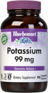 Bluebonnet Potassium Supplement Aspartate 99mg Essential Mineral Supplements for Electrolyte Balance - Non-GMO, Vegan, Kosher Certified, Gluten-Fr...