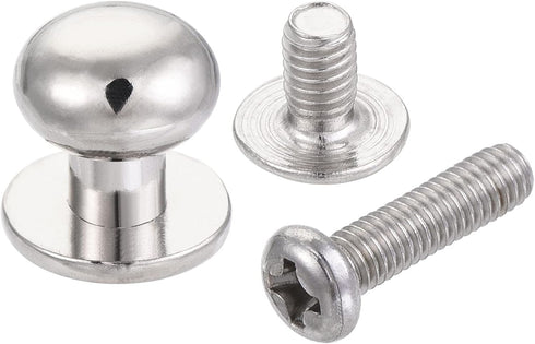 uxcell 9mm Head Dia. Round Knobs Pull Handle, 12pcs Zinc Alloy for Drawer Pulls Gift Box Cabinet Door Knobs with Screws, Silver Tone...