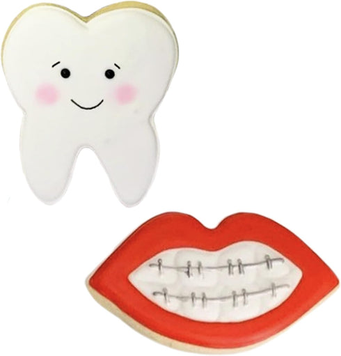 Sweet Smile/Dentist Cookie Cutters 2-Pc. Set Made in the USA by Ann Clark, Mouth, Tooth...