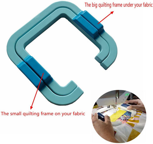 HONEYSEW 2PCS Fabric Guide Quilting Frame Templates Free Motion Fabric Grip Essential Guide+Low Shank Quilting Foot and 5PCS Thang Sewing Tool...