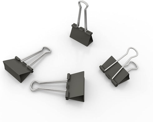 Binder Clips Small Metal Clamp 0.75 inch / 19 mm (Black, 20-PCS)...