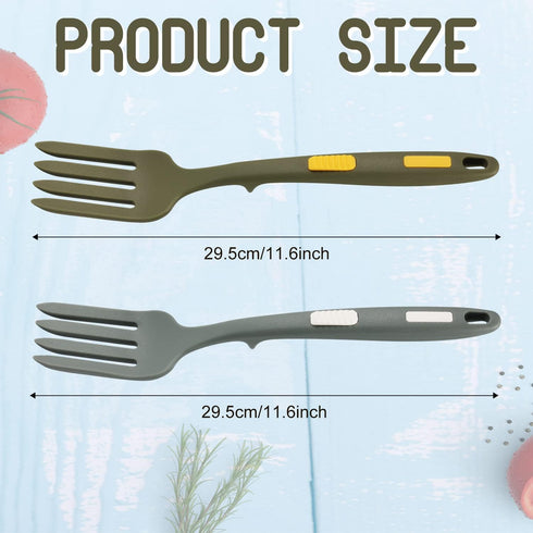 2pcs Silicone Flexible Forks, Large Silicone Cooking Fork Heat Resistant, Multifunctional Nonstick Blending Fork for Cooking Utensil for Kitchen S...