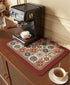 Colorful Coffee Maker Mat for Countertop Coffee Bar Drying Mat 12X16 Trimmable, PU Leather Surfa Absorbent Quick Drying Mat, Countertop Protection...