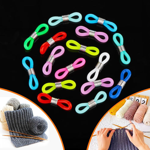 16 Pack Knitting Needle Stopper Knitting Needle Hugger Stitch Stopper Needle Minder Knitting Accessories (Colors May Vary)......