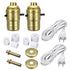 uxcell® 2Set Brass Finish Bottle Lamp Adapter Kit with Rubber Adaptors and US Plug 8ft Cord...