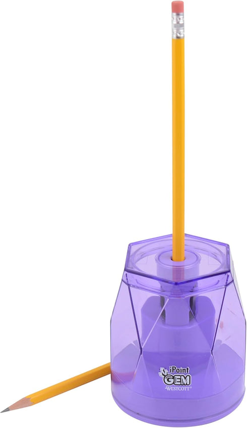 Westcott iPoint® GEM Battery Pencil Sharpener, Purple (00576)...
