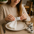 Creative Home Set of 4 Pieces Natural Off-White Marble Napkin Ring Napkin Holder for Party Decoration Dinning Table Family Gatherings, 1.8" Diam. ...