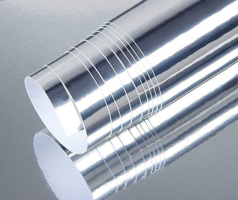 Chrome Silver Self-Adhesive Vinyl Wrap Car Sticker Decal Film Sheet 12"x78"...
