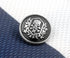 Bezelry Skull Emblem Matte Silver Black Metal Shank Double Blazer Button Set. 6 Pcs of 23mm, 8 Pcs of 15mm...